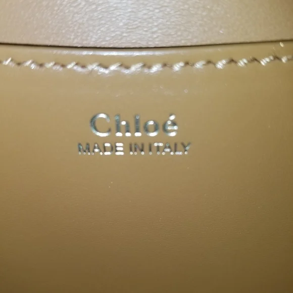 Chloé Kattie Leather Crossbody Clutch Bag Camel Brown - Picture 13 of 13